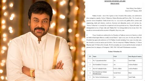 chiranjeevi padma vibhushan